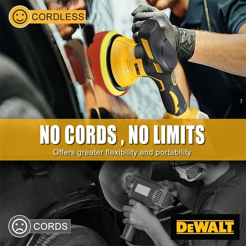 Dewalt Cordless Car Polisher 8 Gears Digital Display Long Battery Life Electric Auto Waxing Polishing Machine Power Tool view 3