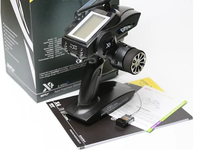 WFLY WFX4 4CH 2.4G radio di superficie ad alta velocità 40 modelli led screen gun telecomando switched L/R hand per rc car and boat