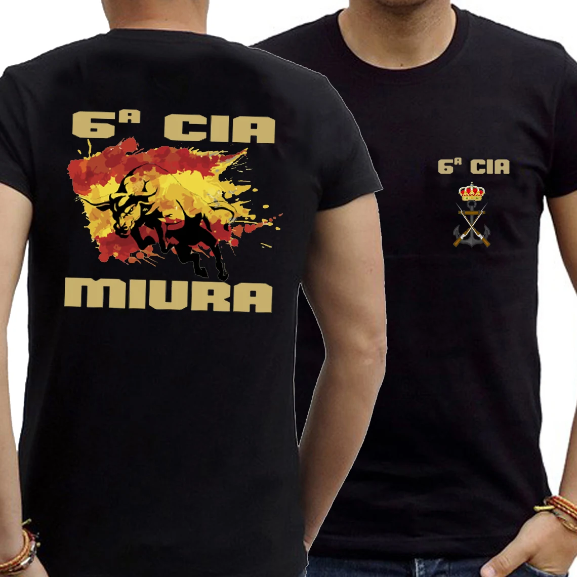 Camiseta 6ª Compañía Aniversario Infantería De Marina Española T-Shirt 100% Cotton Short Sleeve O-Neck T-shirt Casual Mens Top