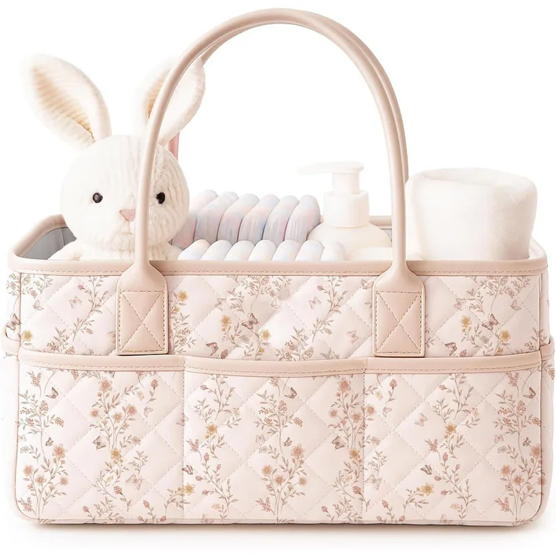 Baby Diaper Caddy Organizer WaterRepellent Diaper Caddy Basket with Removable Dividers Baby Registry Must Have Newborn Essential