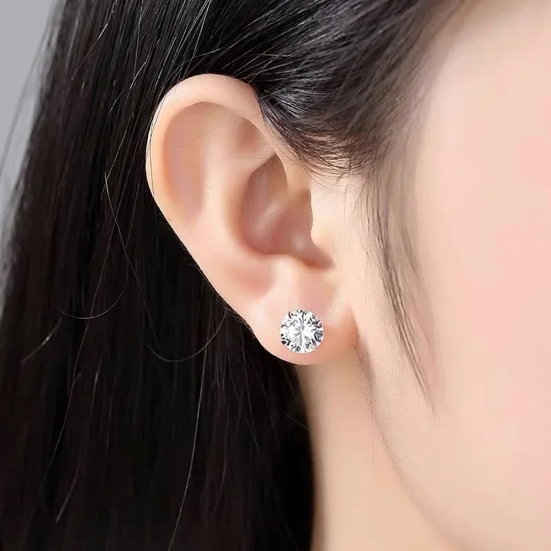 2024 Cubic Zirconia Hypoallergenicต่างหูผู้หญิงชายหญิงงบกระดูกอ่อนแฟชั่นเหล็กผ่าตัดHelixต่างหู