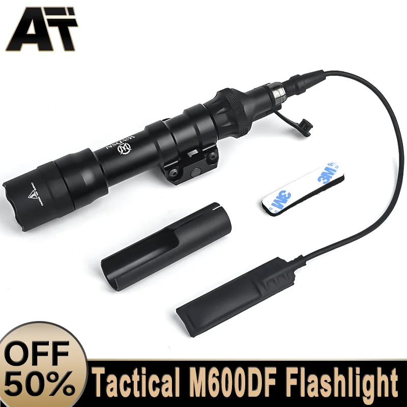 WADSN M600DF M600 Tactical Flashlight White LED Light Lamp 1400lumens Fit 20mm Picatinny Rail Hunting Weapon Airsoft Accessories