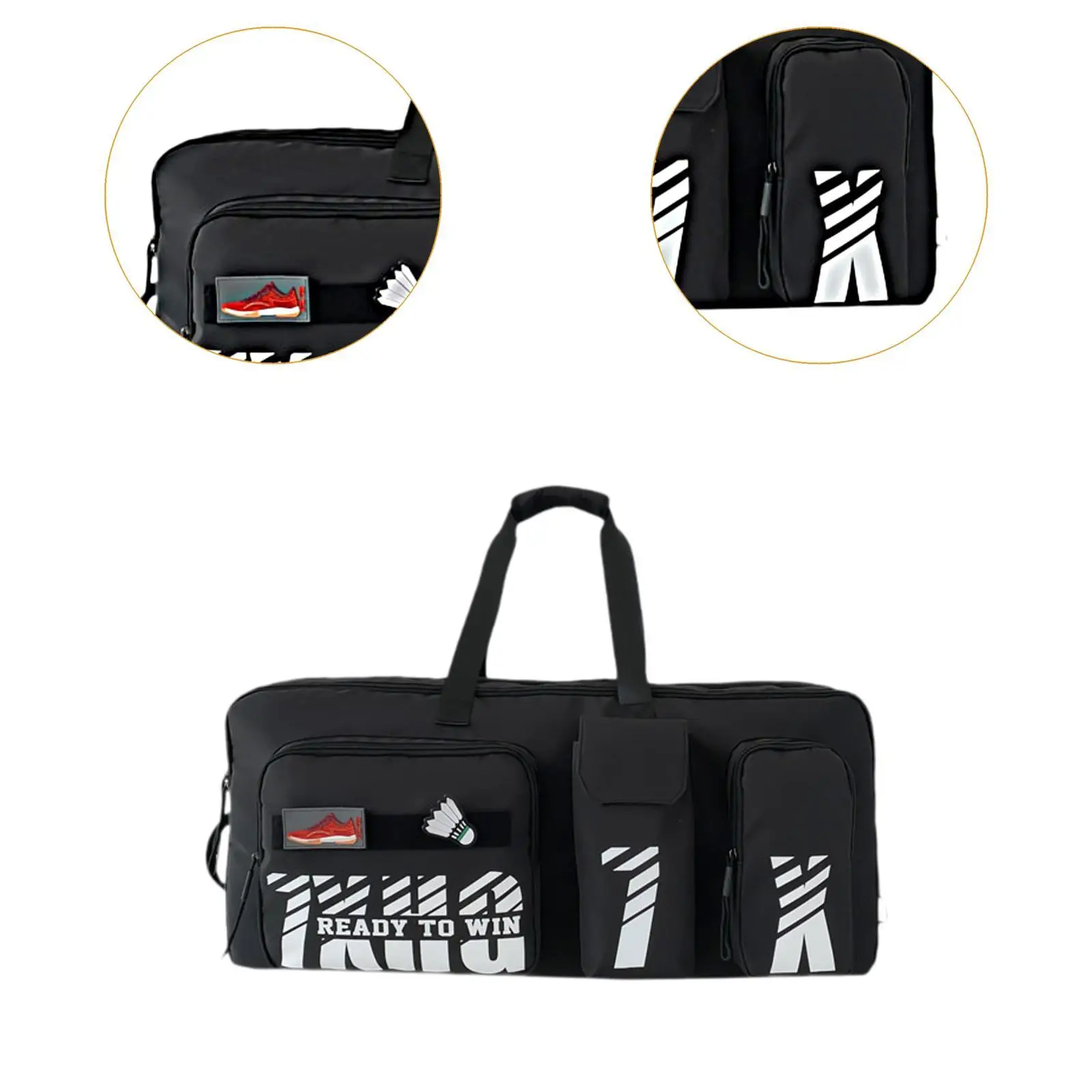 Badminton Bag Duffle Bag for Women Men Water Resistant Zipper Closure Travel Bag