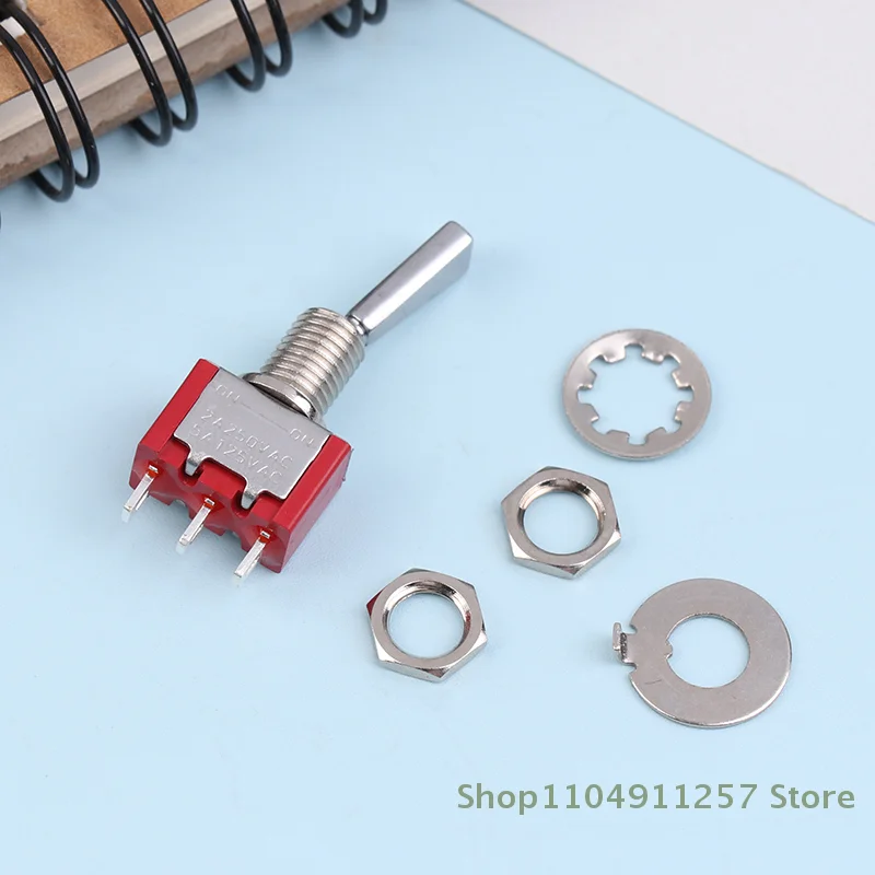 تبديل التبديل 3Pin 3/2 موقف الذاتي قفل/إعادة ضبط الذاتي على إيقاف تشغيل DPDT SPST DPST 5A 125VAC 2A 250VAC مقبض مسطح الإغلاق