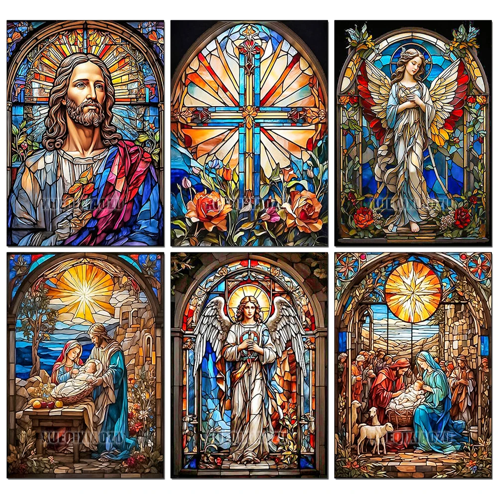 Easter Diamond Painting Kit Jesus Cross Religious Sticker Diamond Embroidery Handmade DIY Mosaic Home Decoration Adult Gifts