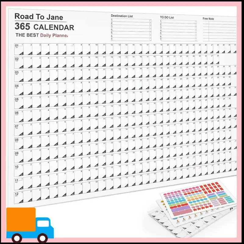 

Professional 3PCS Calendar 2024 365 Day Poster Calendar Collapsible For School Home Office 29.2X20.7Inch