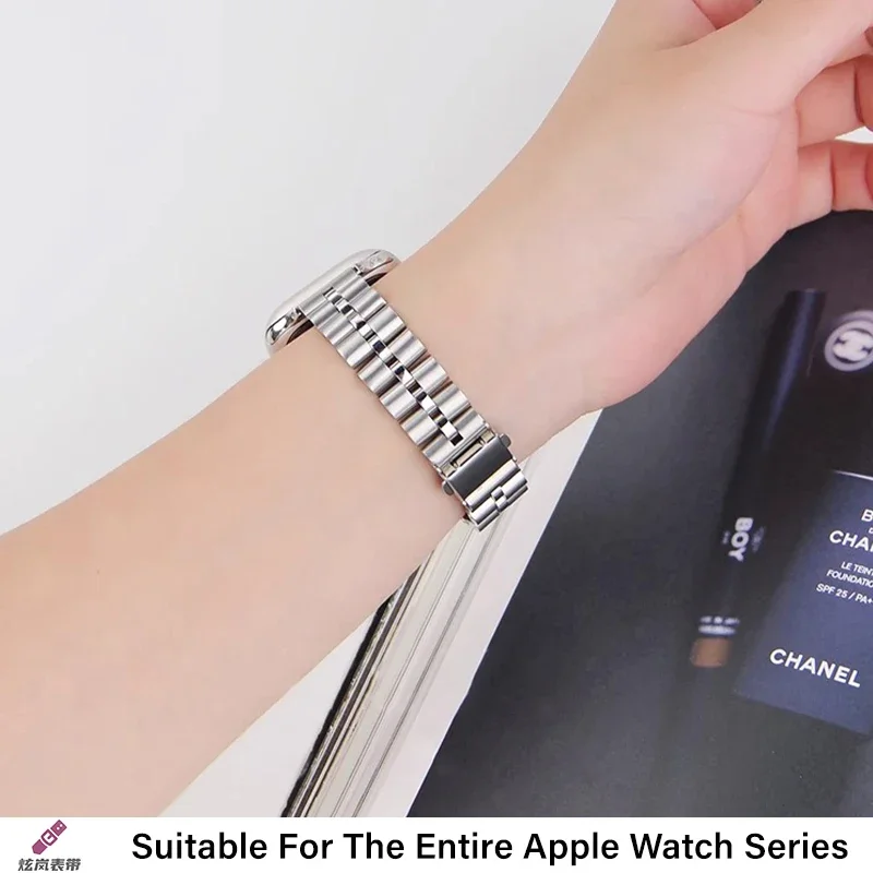 14mm metal strap for apple watch band 44mm 40mm 45mm 41mm 42mm 38mm iwatch series 6/7/SE/5/4/3/2 bracelet replacement wristband