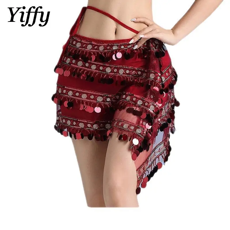 Meisjes Shinny Buikdans Riemen Kwastje Wrap Bellydance Pailletten Kostuum Danser Heup Sjaal Sjaals Voor Meisjes Klasse Kleding Accessor