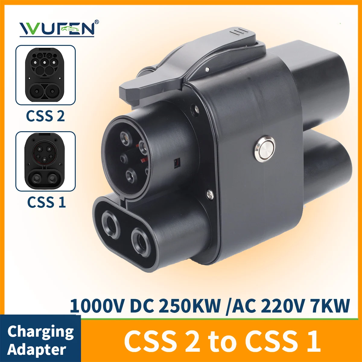 

WUFEN CCS2 to CCS1 250A EV Travel charger Adapter AC+DC Type2 to Type1 Fast Charging CCS Combo 2 to CCS Combo 1 For CCS1 USA Car