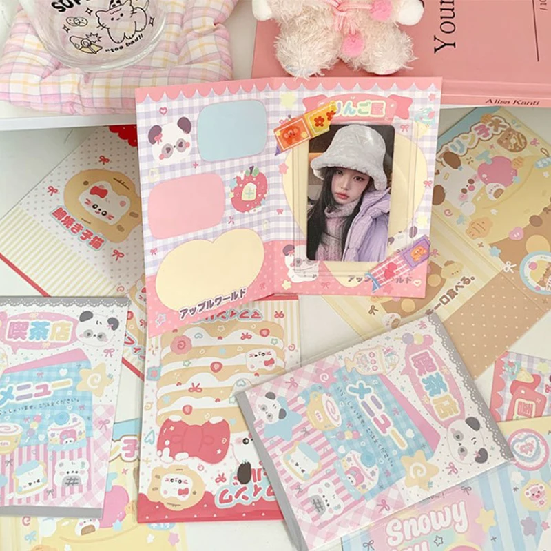 10PCS Korean Ins Fashion Cute Kpop 3-inch Photo Card Back Card Foldable Card Holder Fix Decor Paper Board DIY Packing Material