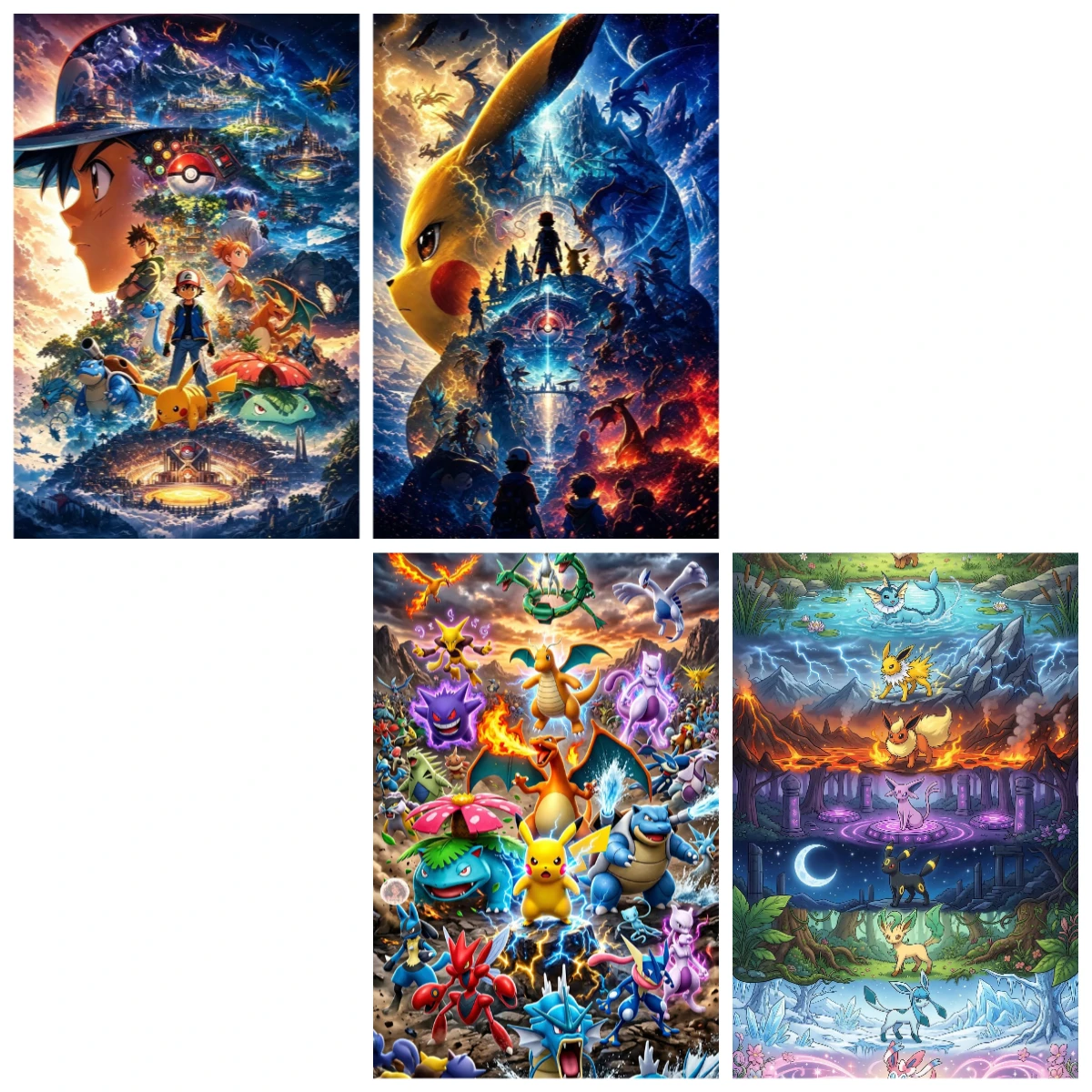 500/1000/1200/2000PCS Jigsaw Puzzles Anime Pokémon Characters Family Activity Games for Gameroom Bedroom Home Decor Gift