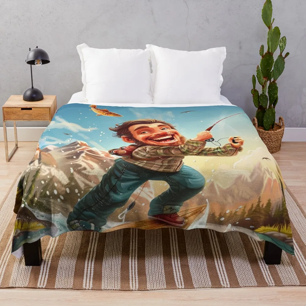 

The Angling Adventure Throw Blanket anime Blankets For Baby Blankets