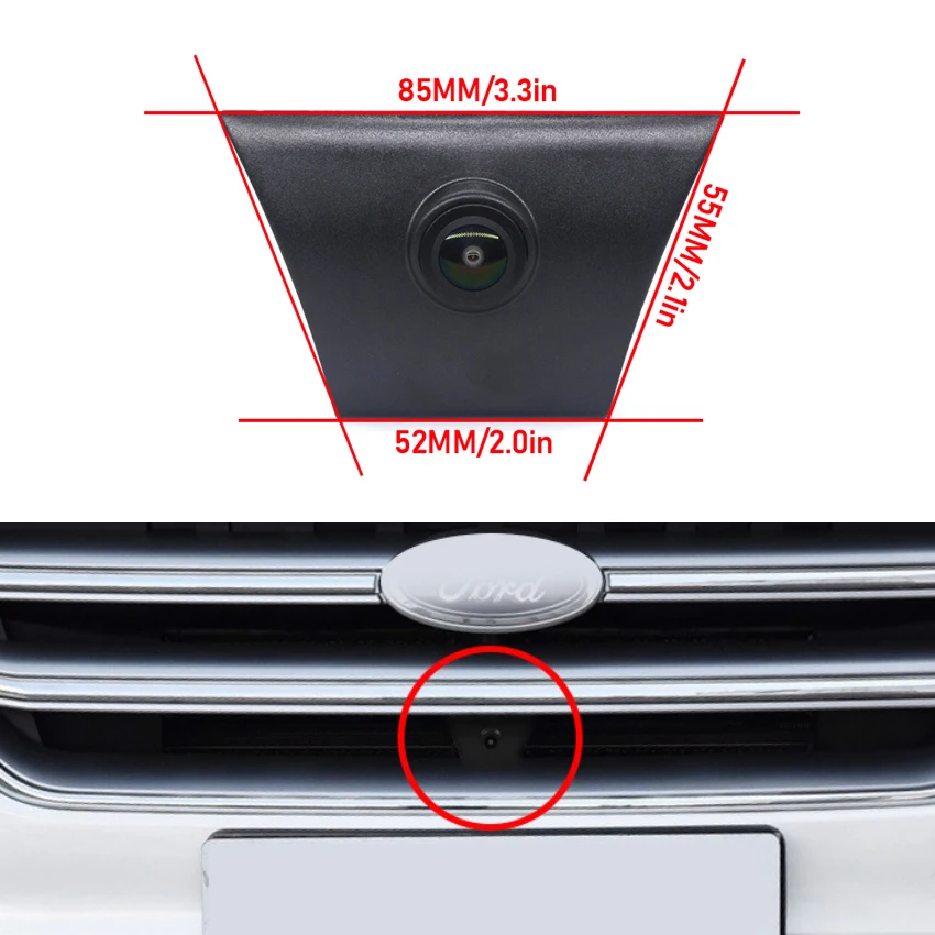 AHD 1080P Fisheye Lens CCD Car Front View Parking Positive Logo Camera For Ford Kuga Escape 2013 2014 2015 2016 2017 2018 2019