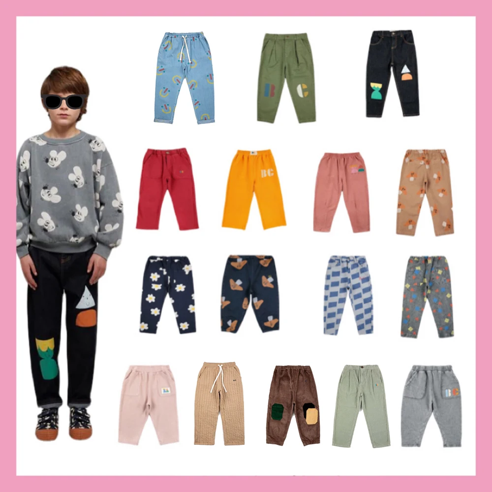 Kids Pants 2023 Autumn Winter RSH BC Boys Pants Ins Baby Toddlers Cotton Casual Pants Girls Trousers Children Clothes New