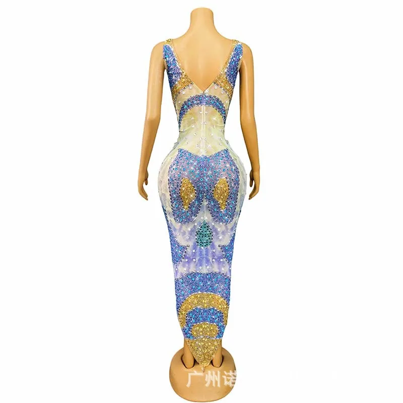 Alto senso Colore a contrasto Temperamento Vita Gonna anca Stile vacanza Abito alla moda Cocktail Party Abito da sera Spettacolo Costumi