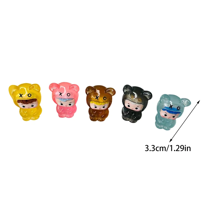 1Pc Mini Luminous Cartoon Micro Ornaments Miniature Animal Potted Decoration Home Micro Landscape Accessories