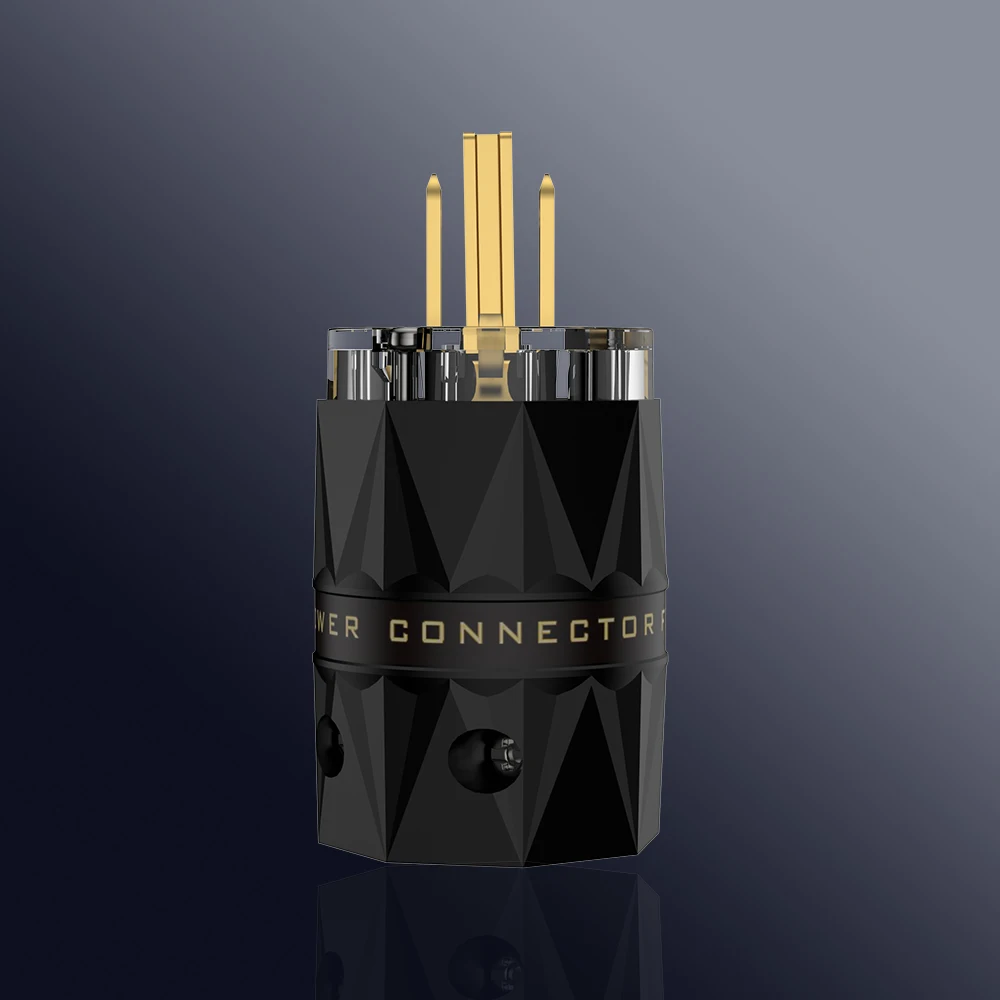 Viborg VM503G VF503G High Clear 24k Gold Plated Pure Copper US AC Power Plug Connector for Audio DIY Power Cable