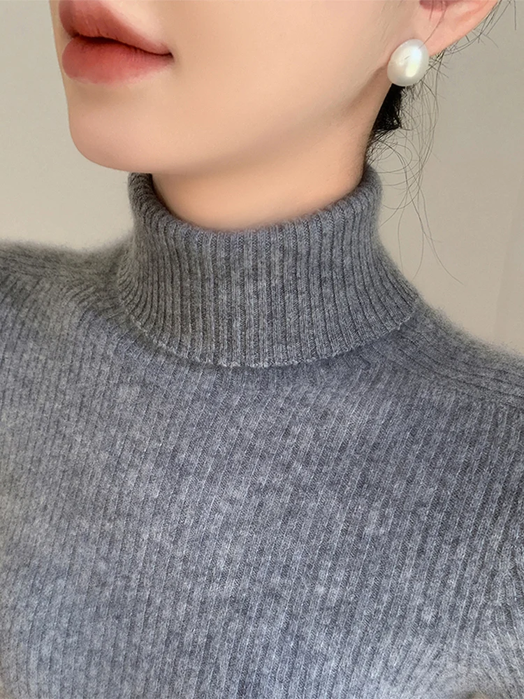 

Ultra Soft High Collar Thiened Women's Sweater Tight Inner Wear Base irt for Coat Autumn Winter Warm Knitted Top