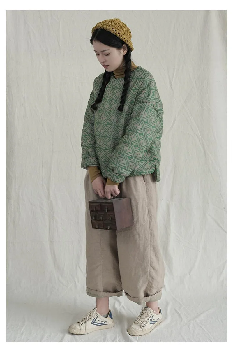 2025 novo inverno floral impressão jaqueta de algodão feminino estilo chinês manga longa verde quente engrossar casaco das mulheres do vintage roupas femininas