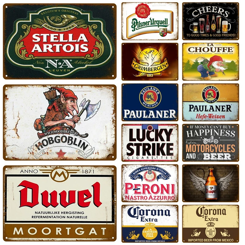 Drink Cold Beer Wine Metal Sign Poster Whiskey Plaque Vintage Tin Sign Home Wall Decor For Bar Pub Man Cave Decorative Plates