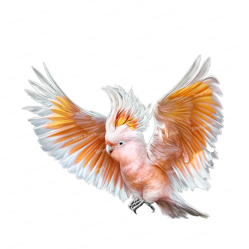 Three Ratels QCF162 Lively hand painted watercolor Parrot Fiery Phoenix wall sticker for home decoration toilet Decal