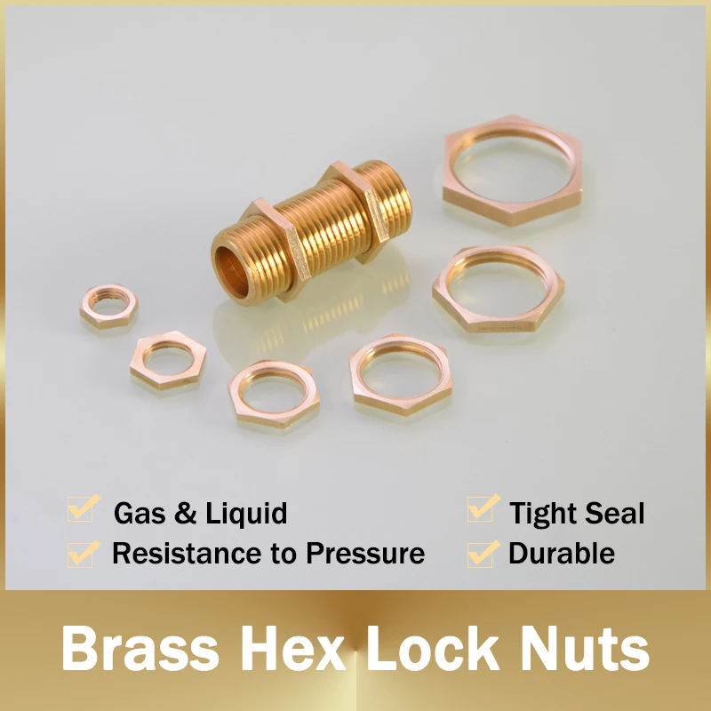 

1Pcs Brass Hex Lock Nuts Pipe Fitting Flange Nut 1/8" 1/4" 3/8" 1/2" 3/4" 1" 1.2" BSP Female Thread Hexagonal Shank Cap