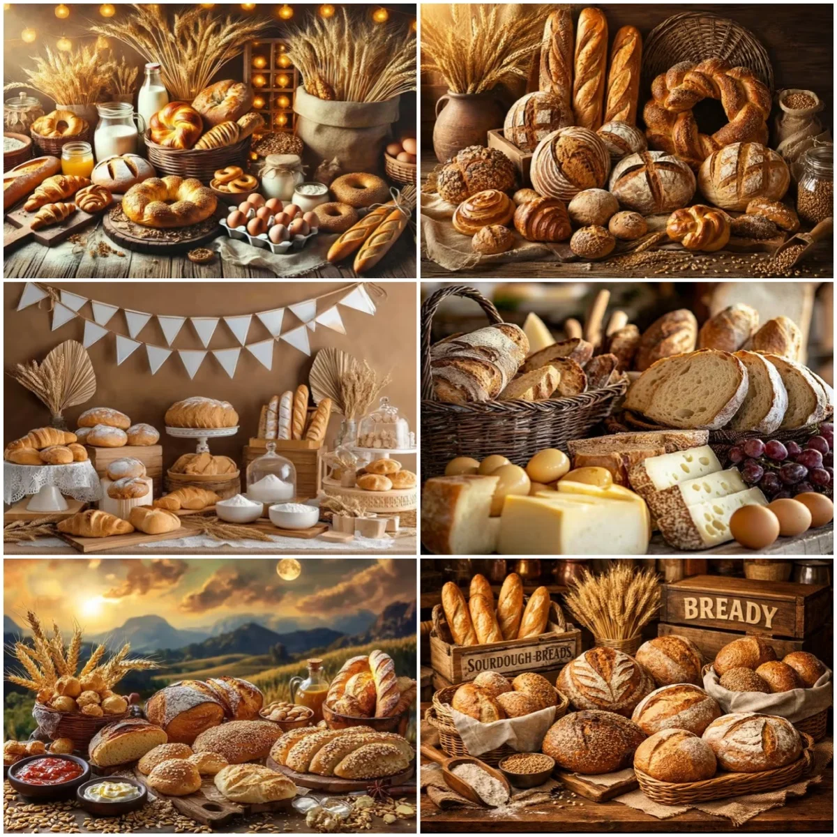 Kitchen Baking Background - Baking Bread Food Theme Party Decor