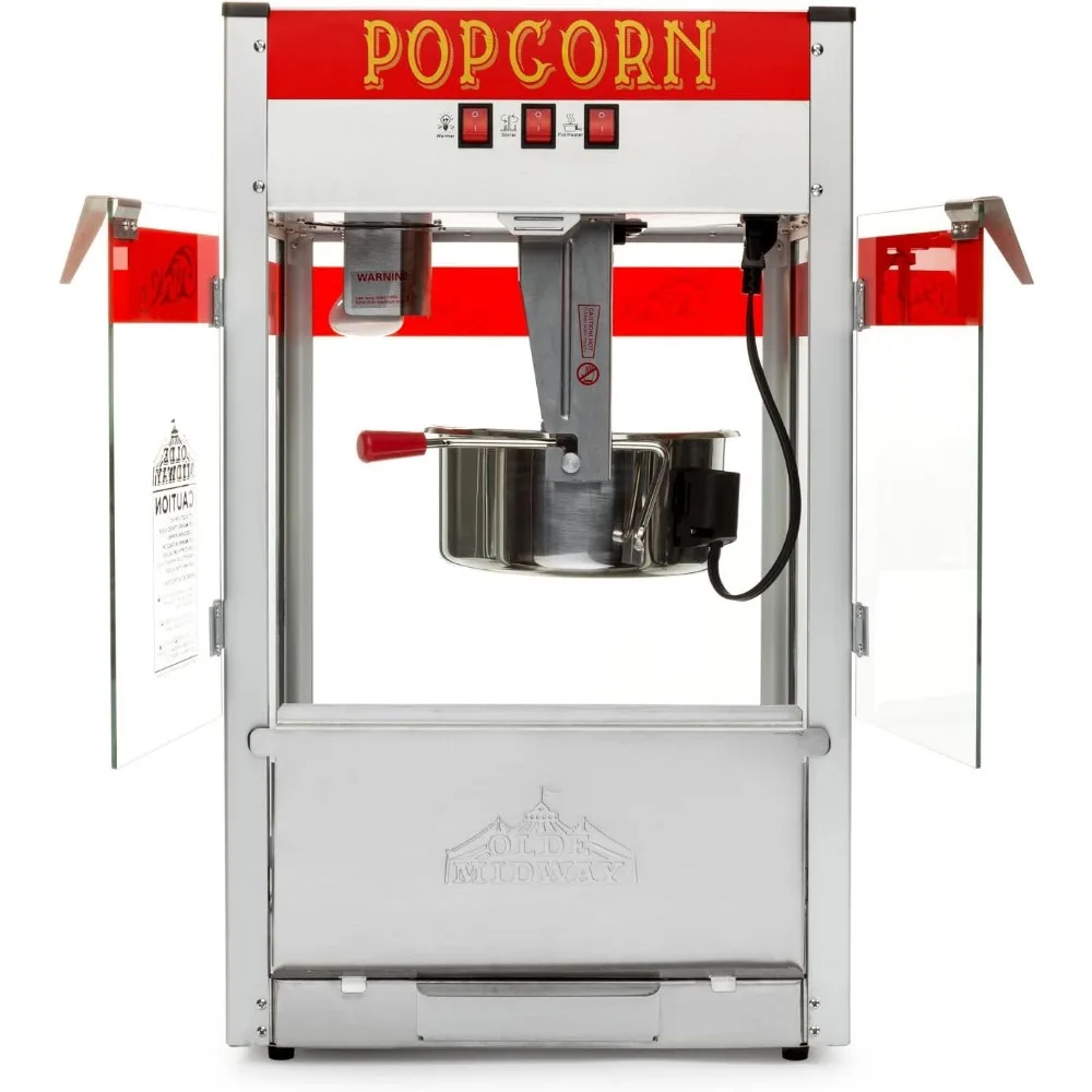 대형 12온스 주전자를 갖춘 상업용 팝콘 기계 제조기 포퍼 - 레드