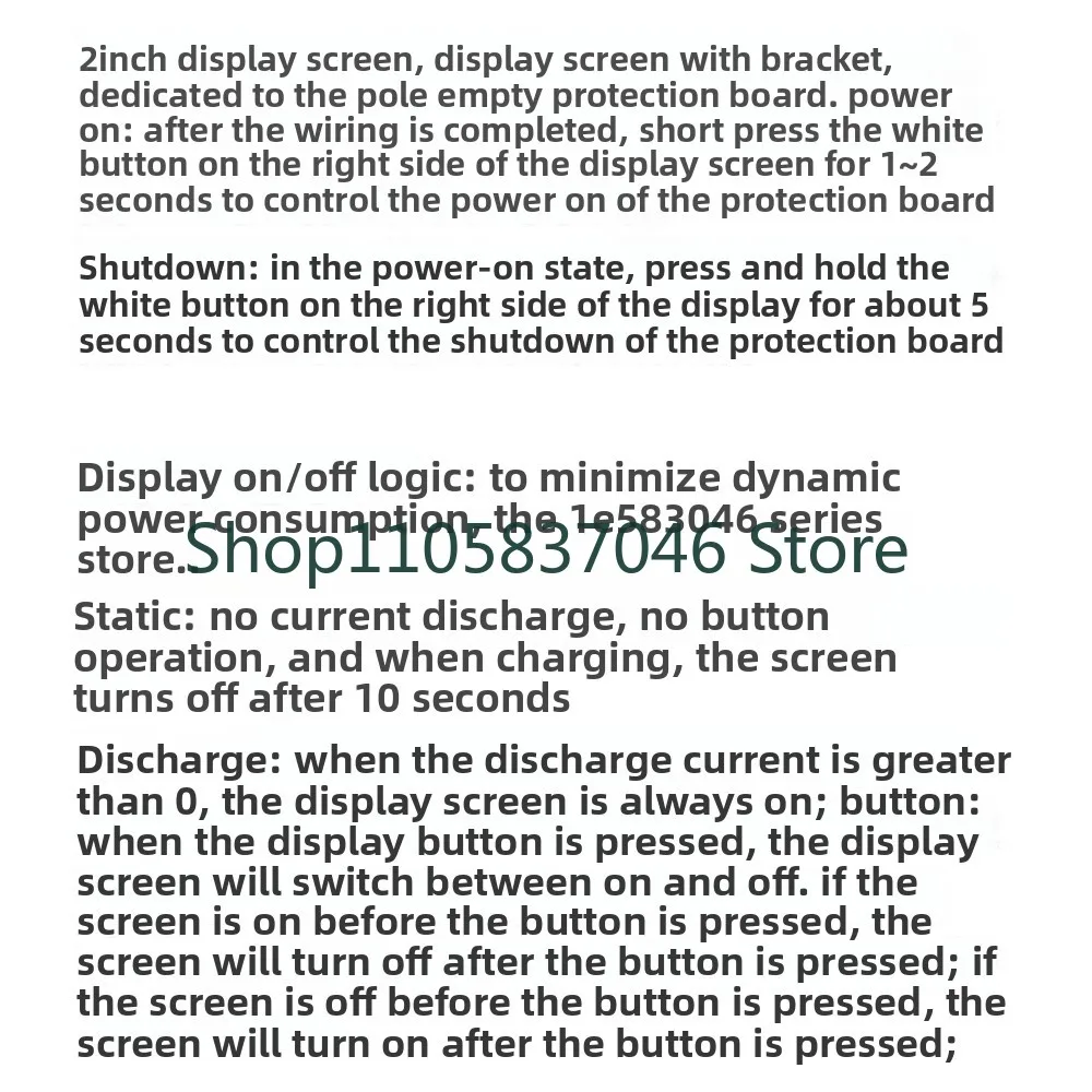 Battery protecti board, display screen modificati , intelligent power meter, power /off, restart, display current and voltage