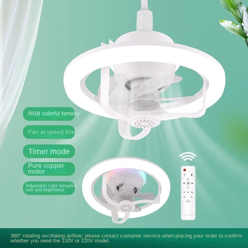 K-Star 360° Oscillating Aroma Fan Light, Minimalist Silent Ceiling Fan Chandelier for Hall Dining Room Bedroom