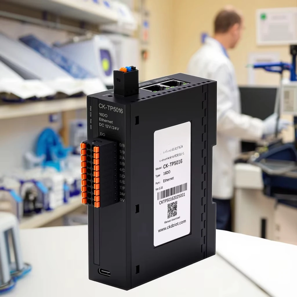 C-control CK-TP5016 مخرج رقمي 16 قناة NPN 12 فولت/24 فولت مصدر طاقة إيثرنت/IP IP20 حماية تتالي الاتصالات Modbus #1