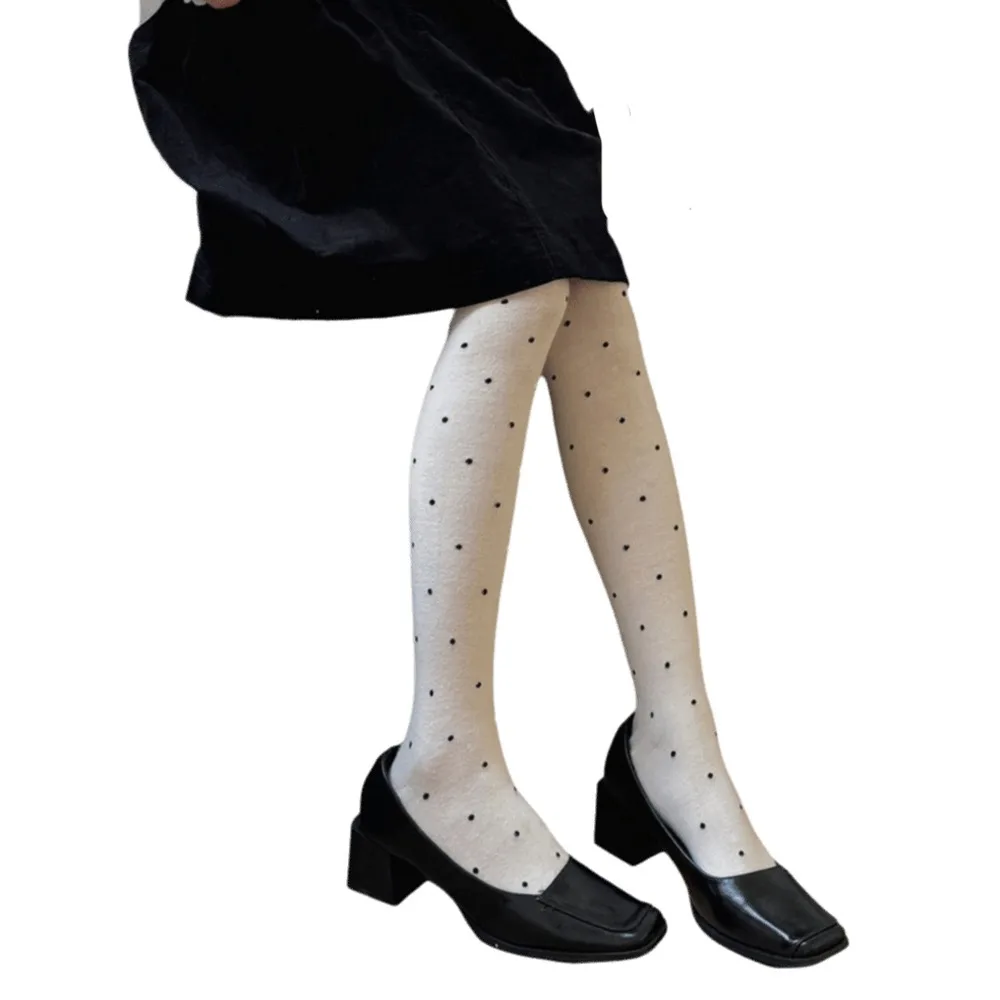 

Fashionable Polka Dot Pantyhose Breathable High-elastic Lady's Knitted Stockings Speckled Soft Winter Thermal Tights