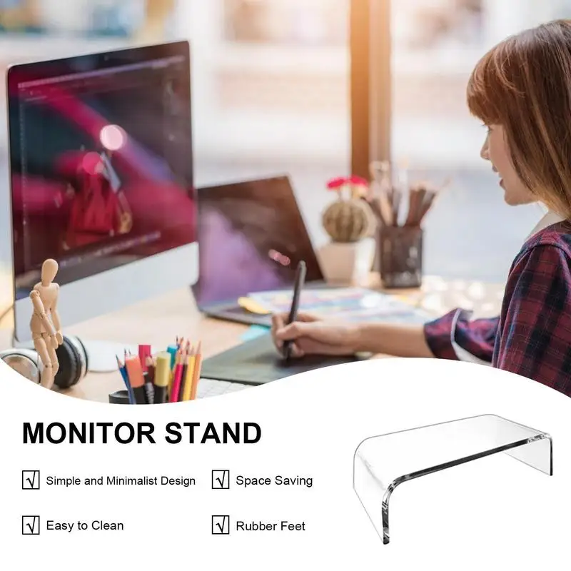 Desktop Monitor Stand Simple Desk Storage Organizer Rack Durable And Sturdy Easy To Install And Clean For All Laptops Computer