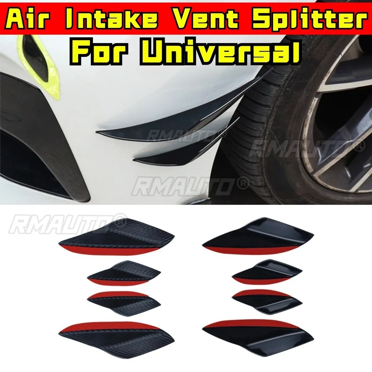 For Universal Car Wind Knife Bumper Air Intake Vent Splitter Accessories Bumper Splitter Cover Air Vent Trim Body Kit