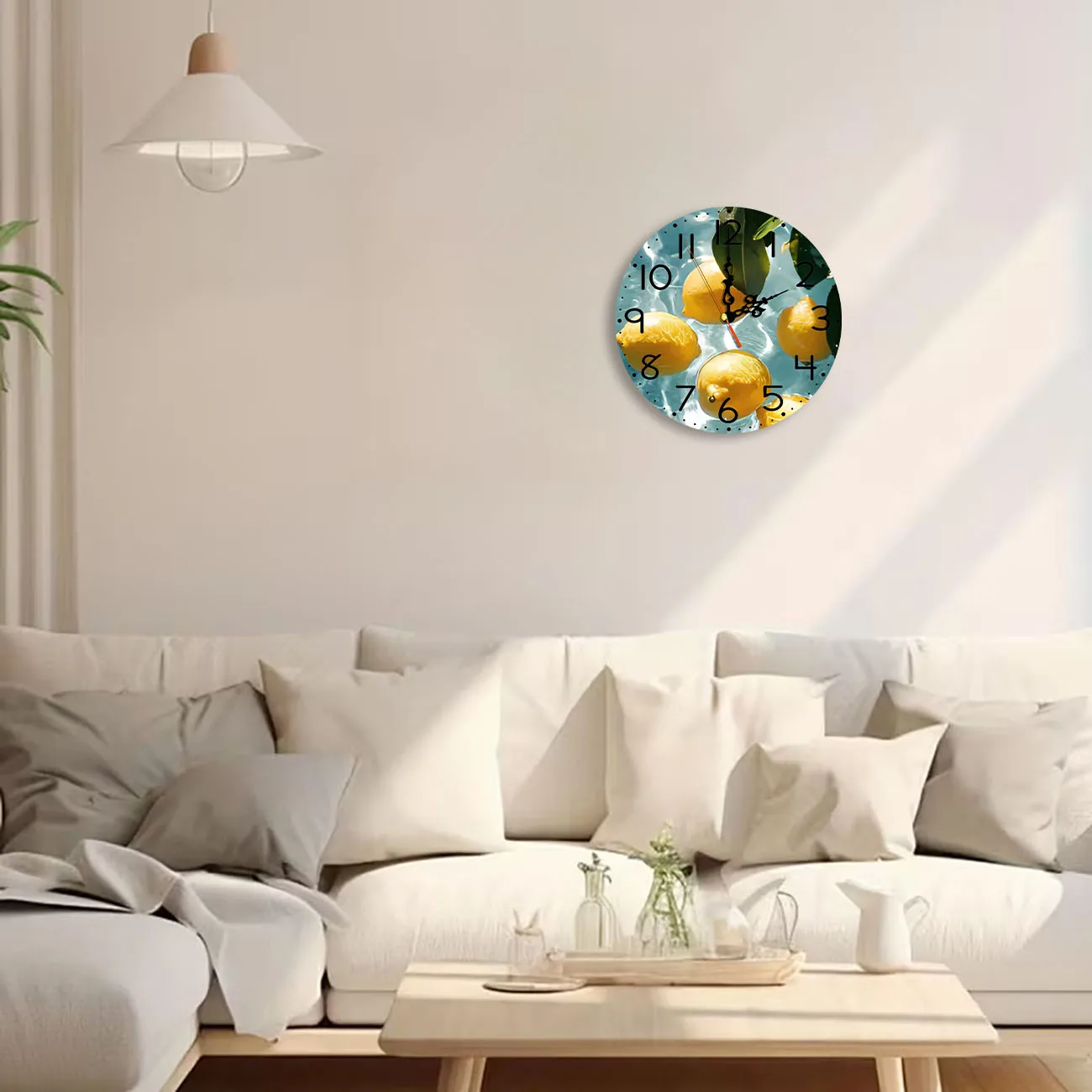Silent Wooden Round Wall Clock, Non-Ticking Decor Wall Watch for Home Bedroom Living Room, AA Battery Not Included view 3