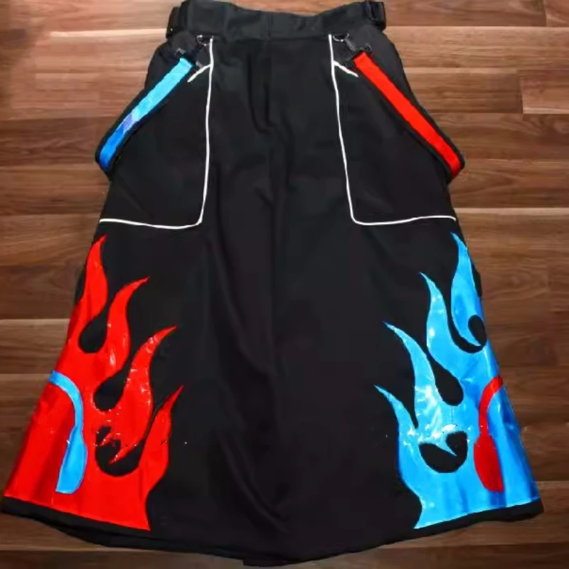 Melbourne Shuffle Phat Pants Ghost Dance Cool Flame Pattern Reflective Pants Luminous Shuffle Dancing Trousers 2024 New Unisex