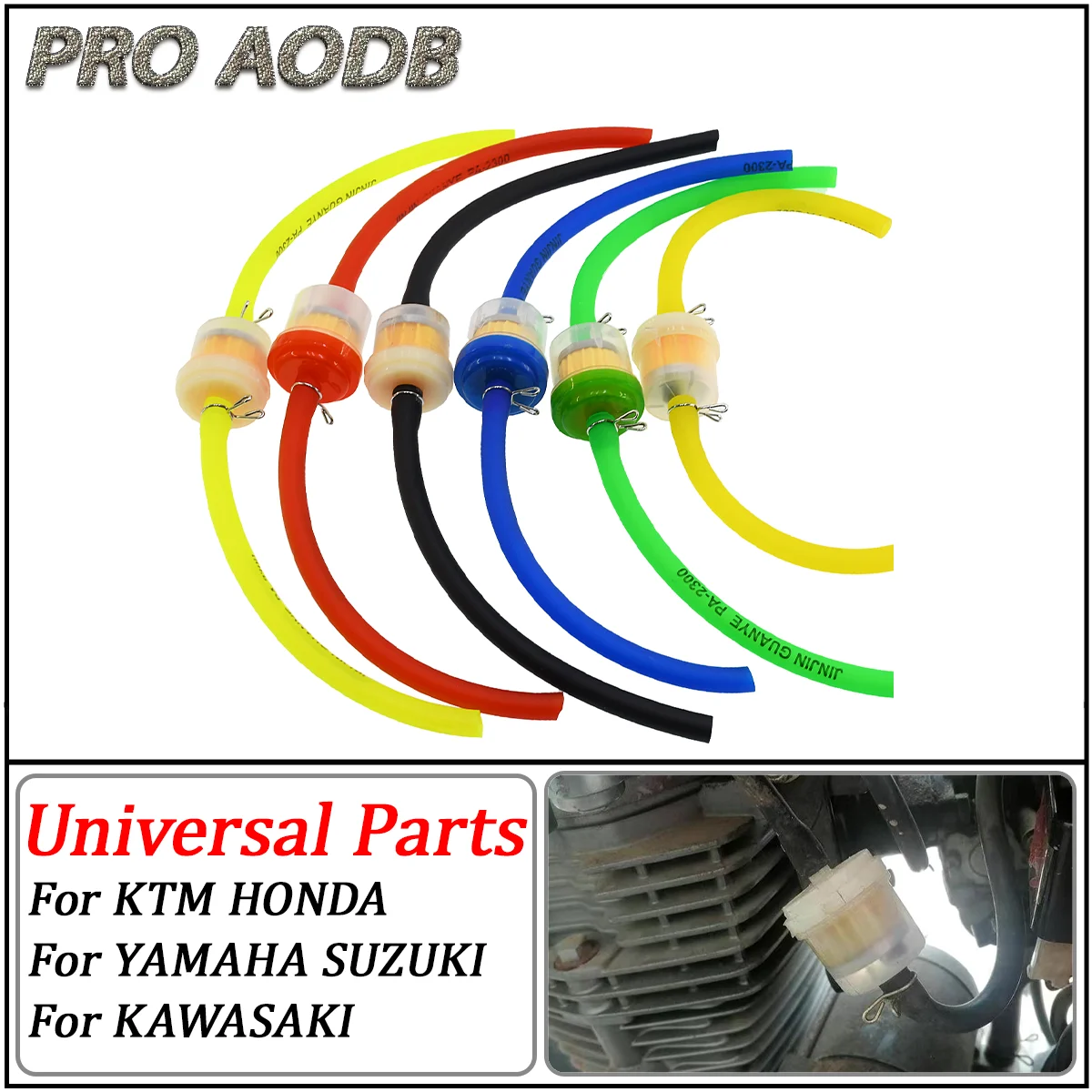 

Universal Motorcycle Gas Fuel Filters and Fuel Pipe For 49cc 50cc 110cc 125cc 150cc Dirt Pit Bike Moped Scooter ATV Go Kart