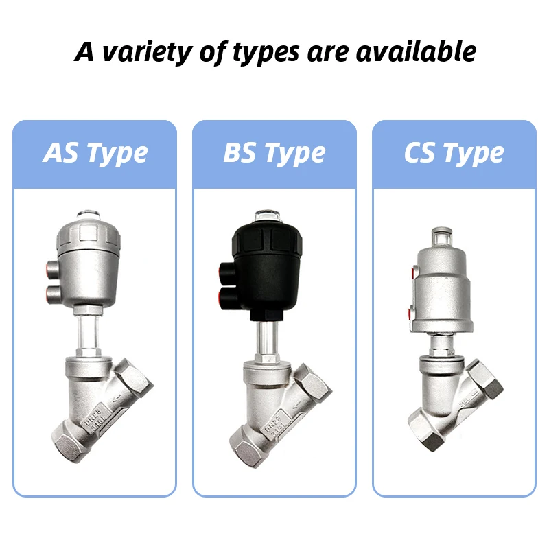 304 stainless steel High Temperature And Corrosion Resistant Steam Pneumatic Valve Y Type Internal Thread Angle Seat Valve.