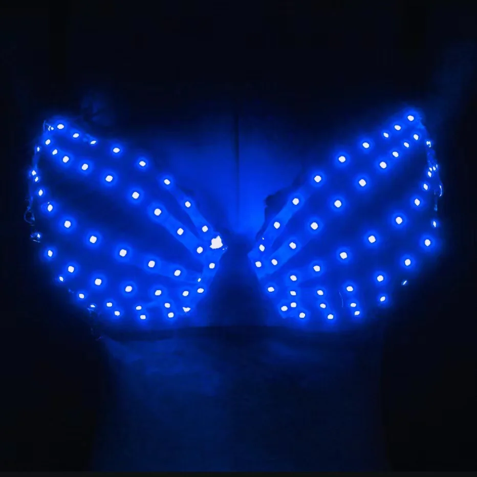 LED Bra Women\'s Costume Carnival Lingerie Tron Rave Festival Clothing Nightclub Bar Clubwear Light Up Suit Event Party Dancer