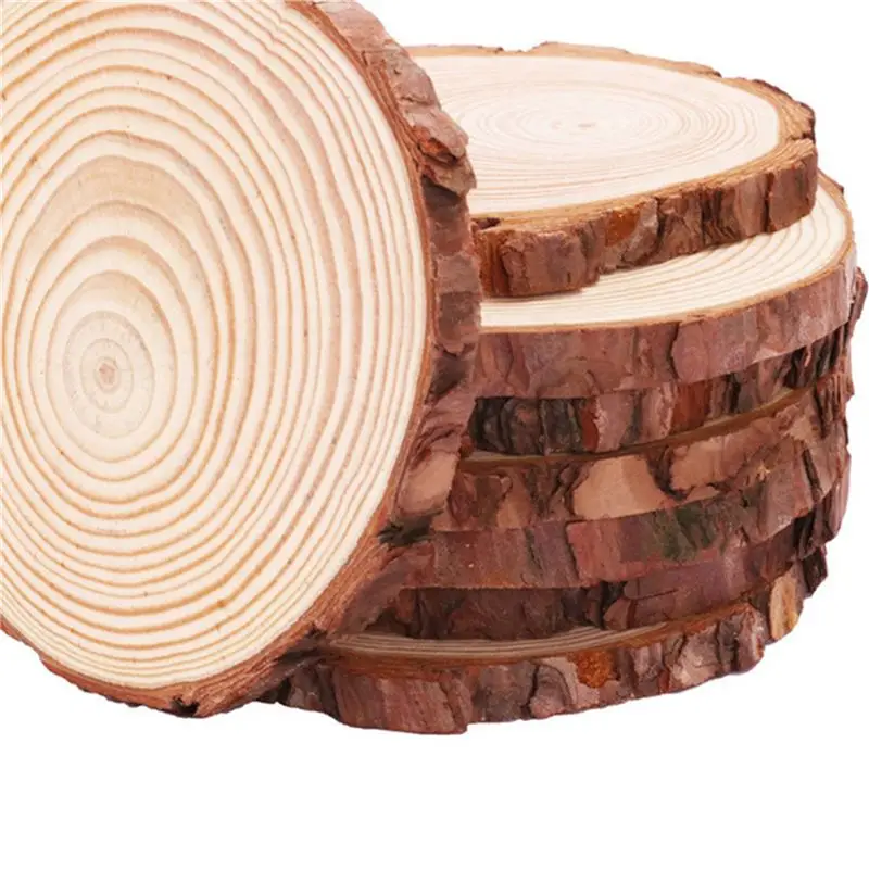 ABVA Wooden Discs 30Pcs 11-12cm, Pine Wood Log Slices for DIY for Craft, Rustic Wedding Centerpieces Decorations