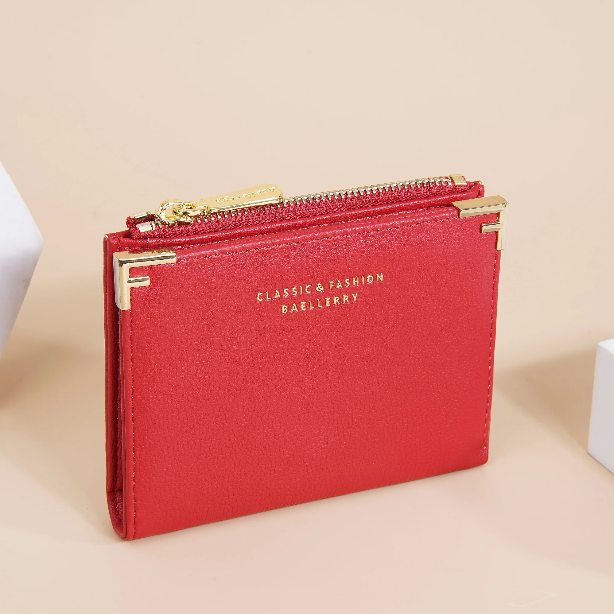 1 Stück – Baellerry Hochwertige, multifunktionale Geldbörse für Damen, zweifach faltbarer Kartenhalter aus PU-Leder, tragbare Geldbörse mit großem Fassungsvermögen, tolles Geschenk für Ihre Freundin – Detail 9