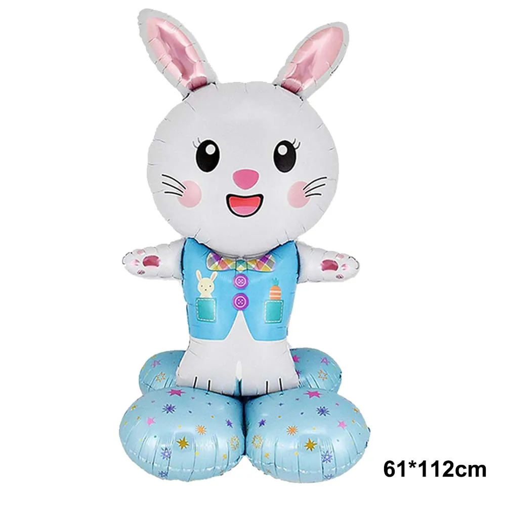 Easter Theme Standing Balloons Cute Cartoon Bunny Rabbit Kids Girls Favor Gifts Happy Easter Theme Party Decoration Supplies