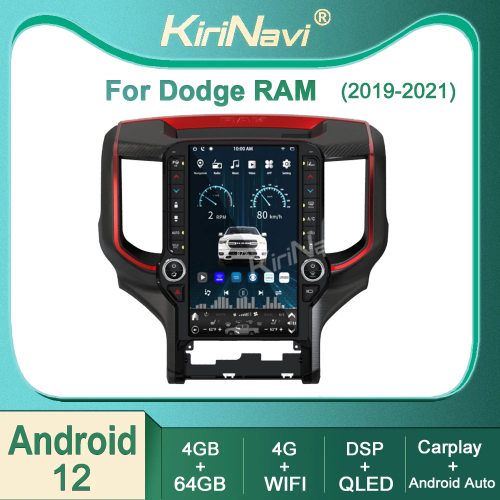 

Kirinavi 13.6 inch For Dodge RAM 2019-2021 Android 12 Car Radio DVD Player Stereo Auto Navigation GPS 4G WIFI Stereo