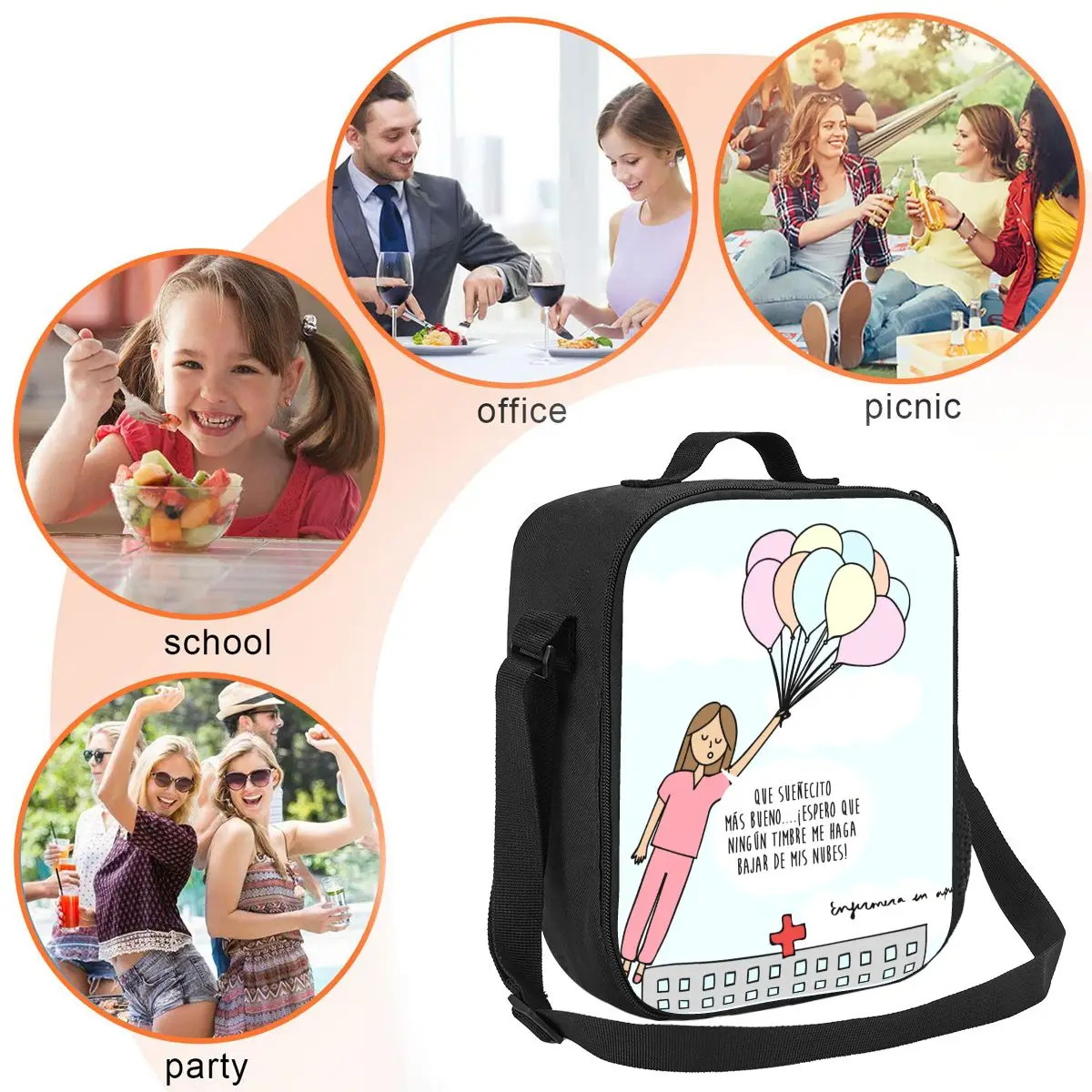 مخصص Enfermera En Apuros معاطف للأطباء والممرضات الطبية الصحة الغداء حقيبة الرجال النساء برودة الدافئة معزول صناديق الغداء لمدرسة الطلاب #5