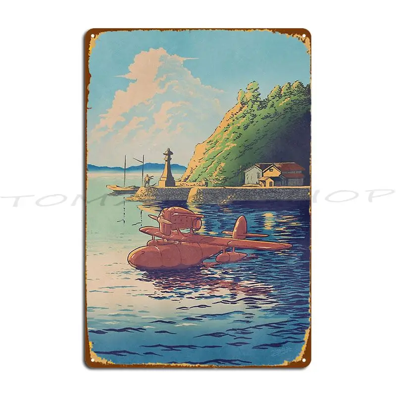 Sunset Plane Metal Sign Poster Cinema Party Club Cinema Bar Cave Designer Tin Sign Poster