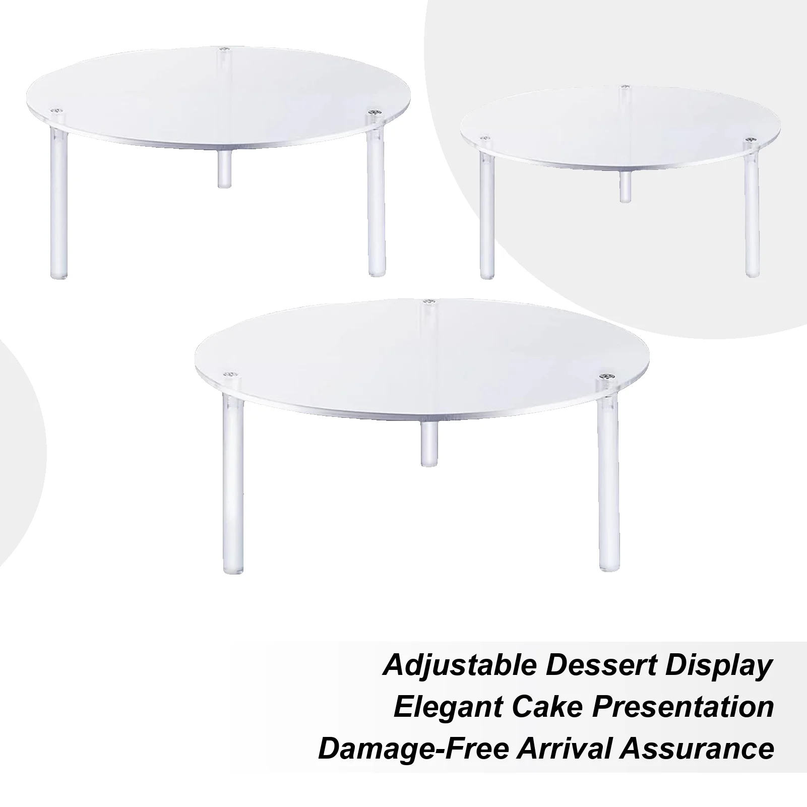 

Wedding Cake Stand 3 Pieces Acrylic Clear Round Acrylic Birthday Cake Stands Set For Table Decor Food Candy Cookie Birthday