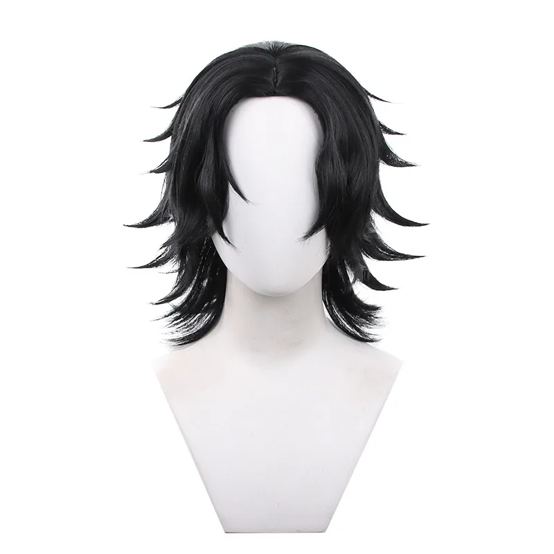 

Portgas D Ace Cosplay Wig 40cm Anime Cos Black Synthetic Hair Halloween Party Wig for Men Props Con Accessories Hair + Wig Cap
