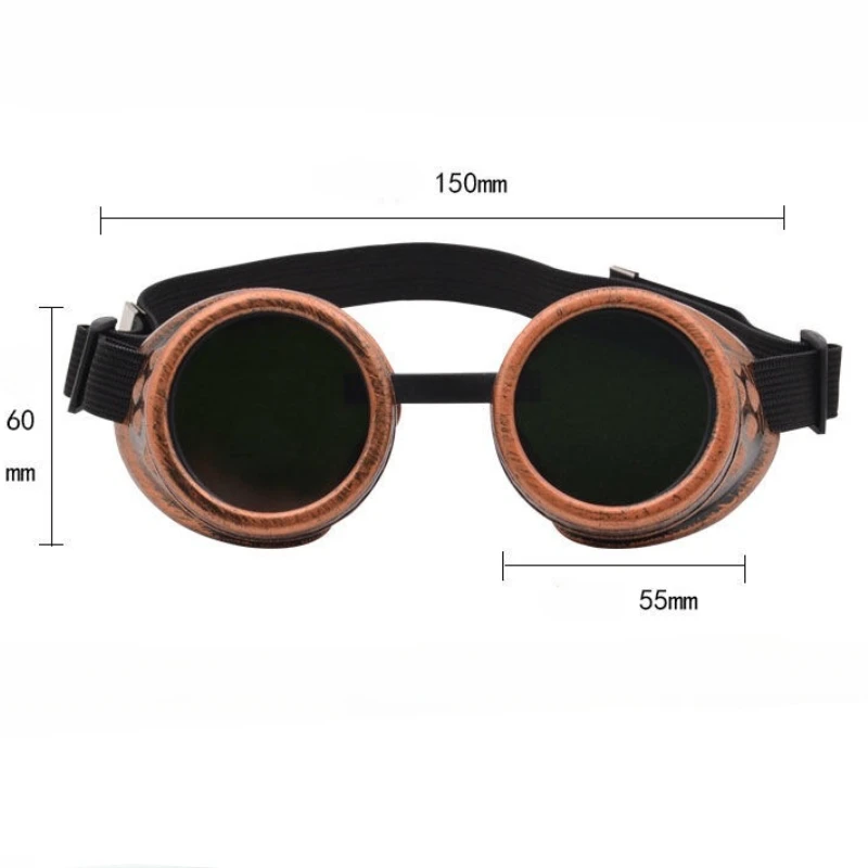 Motorzonnebril Mode Steampunk Bril Ronde Oversized Bril Lassen Punk Bril Cosplay Decoraties Aankleden Rekwisieten