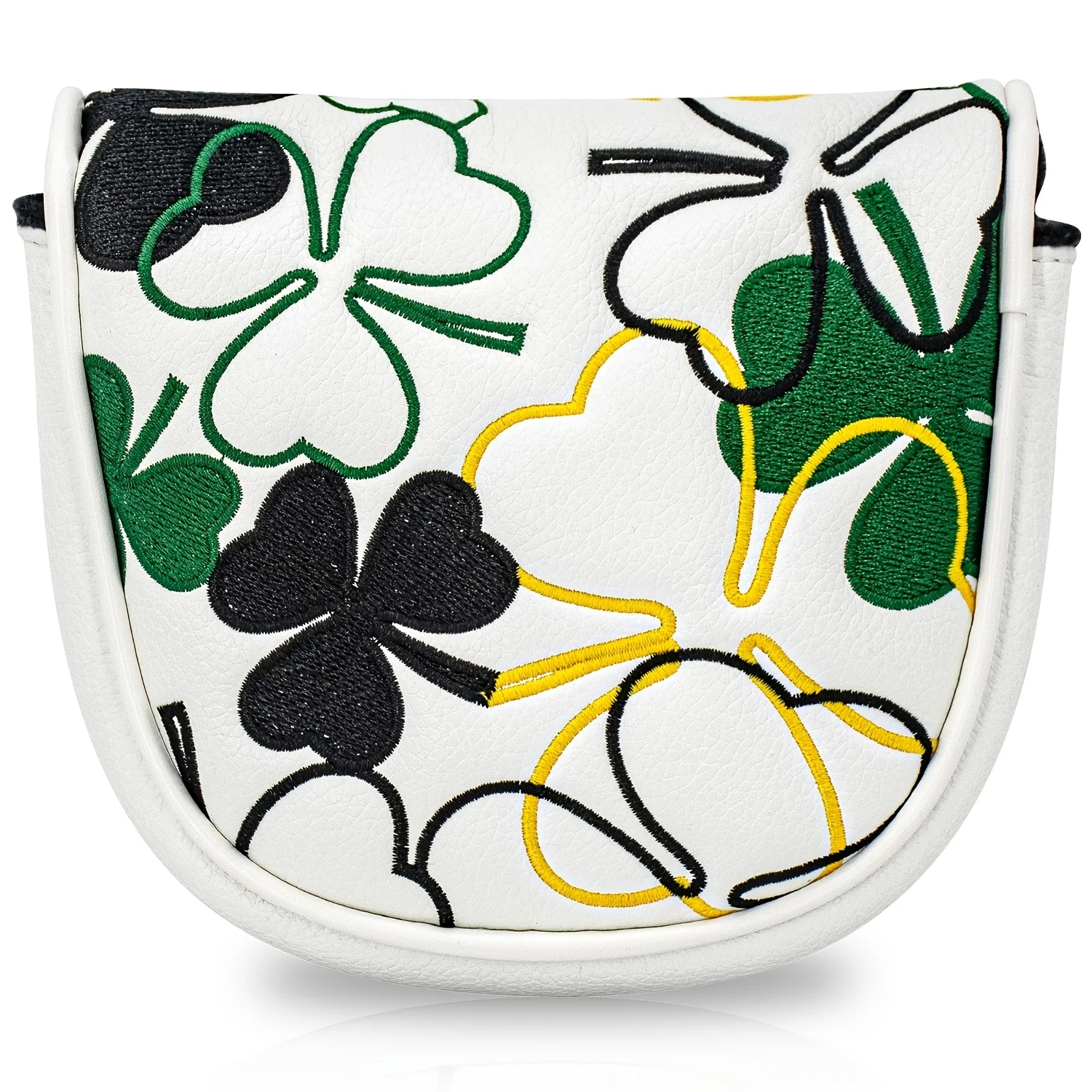 1pc PU Golf Putter Cover with High-End Embroidery Suitable for Mallet Putters, Semi-Circular Head for Club Head
