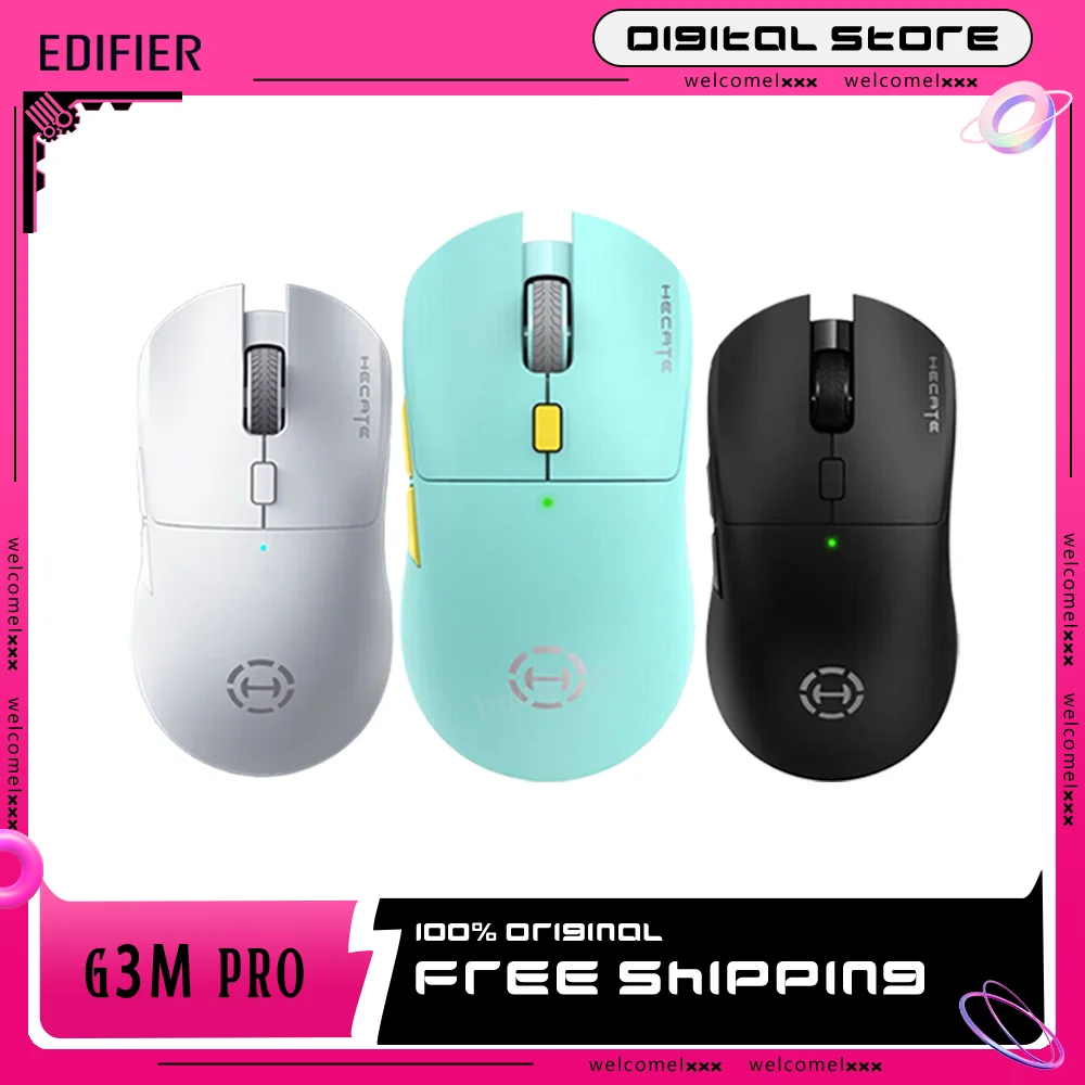 

EDIFIER HECATE G3M Pro Gamer Mouse Bluetooth Wireless Mouse Lightweight 3Mode PAW3395 26000DPI Low Delay Transparent for Gamin
